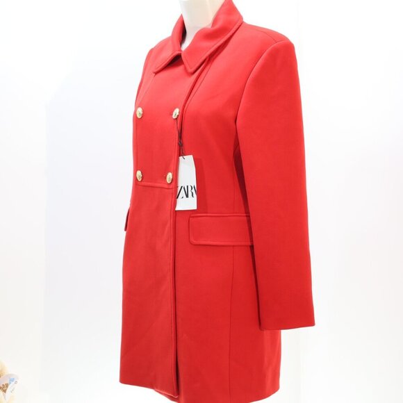 ZARA Buttoned Tailored Coat SIZE M NWT - Picture 3 of 5